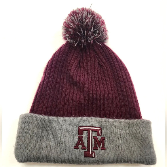 Top of the World A&M Aggies Youth Unisex  Maroon/Gray TX 2-Tone Cuffed Knit Hat - Picture 1 of 13